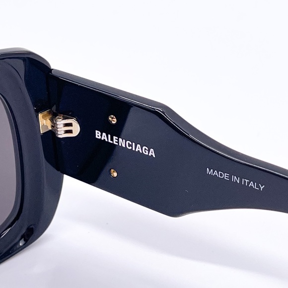 NEW BALENCIAGA WOMEN OVERSIZED BLACK SUNGLASSES BB0069S - Picture 11 of 12